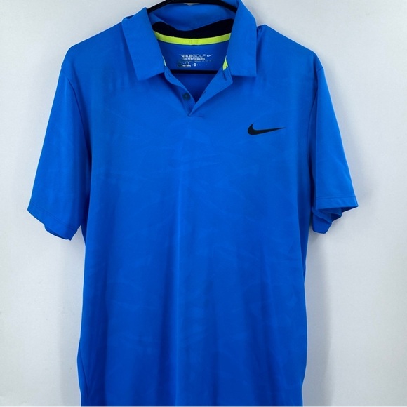 Nike Tour Performance Blue and Black Polo Shirt with Classic Design - Picture 1 of 6
